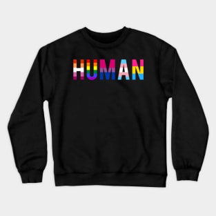 Human LGBT Flag Gay Pride Month Rainbow Transgender Lesbian Bisexual Pansexual Crewneck Sweatshirt